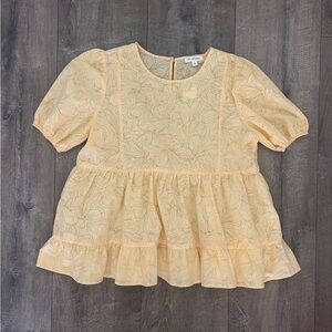 NWT Blu Pepper Boutique Yellow Floral  Top